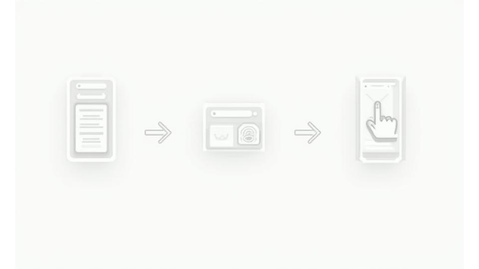 Illustration of a three-step integration process: Select, Authenticate, Confirm.