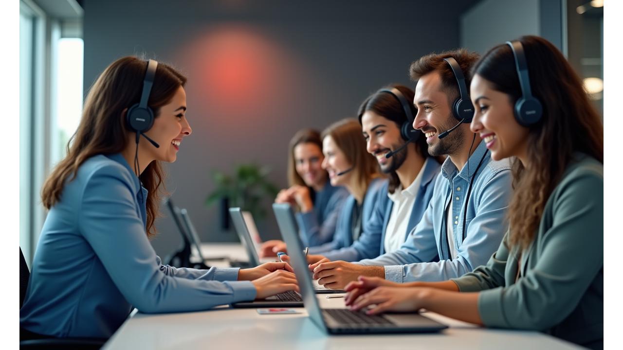 فريق دعم عملاء Ooredoo Pay Kuwait يتفاعلون مع العملاء عبر القنوات المتعددة، مثل المحادثة المباشرة والهاتف والبريد الإلكتروني، في بيئة عمل عصرية ونشطة.