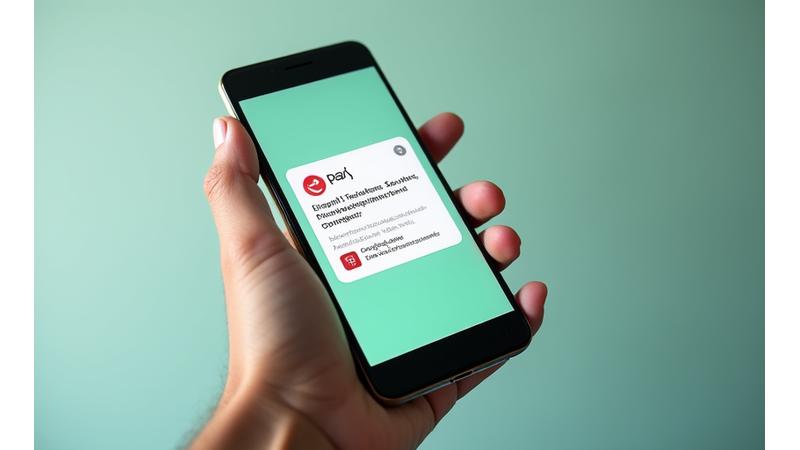شاشة هاتف تعرض إشعارًا عن تنبيه احتيال أو اقتراح لتحسين الدفع، تمثل الدعم الاستباقي.