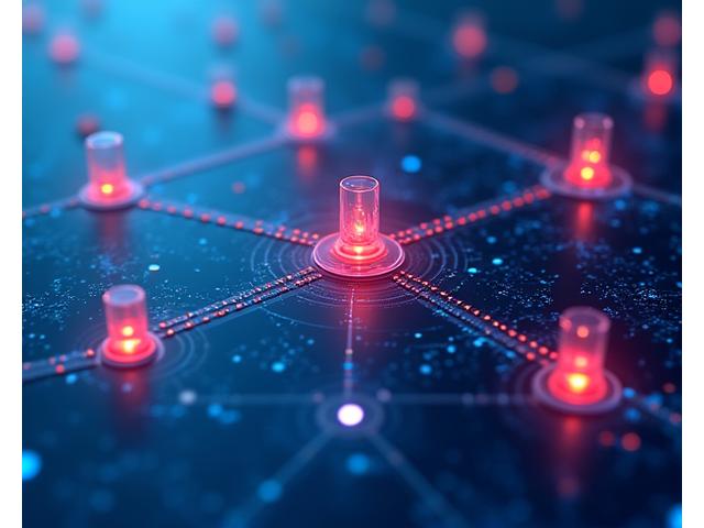 أشخاص يتبادلون المعلومات بشكل آمن عبر شبكة رقمية محمية.