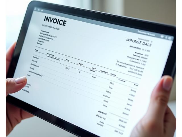 شاشة تعرض قالب فاتورة احترافي في Ooredoo Pay مع خيارات التخصيص