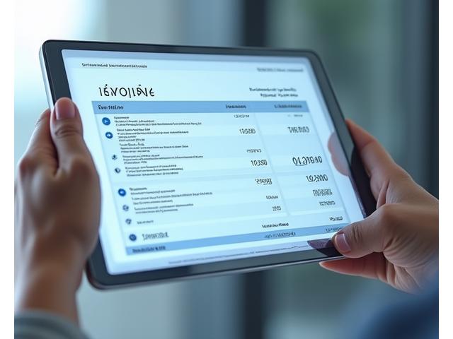فاتورة رقمية شفافة تظهر تفاصيل رسوم الدفع مع ايقونات عملات.