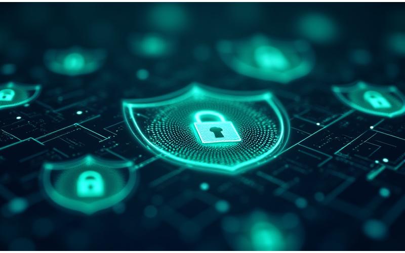 شعار الامتثال المالي مع شهادات أمان ومصدقات تدقيق، يبرز الثقة والموثوقية